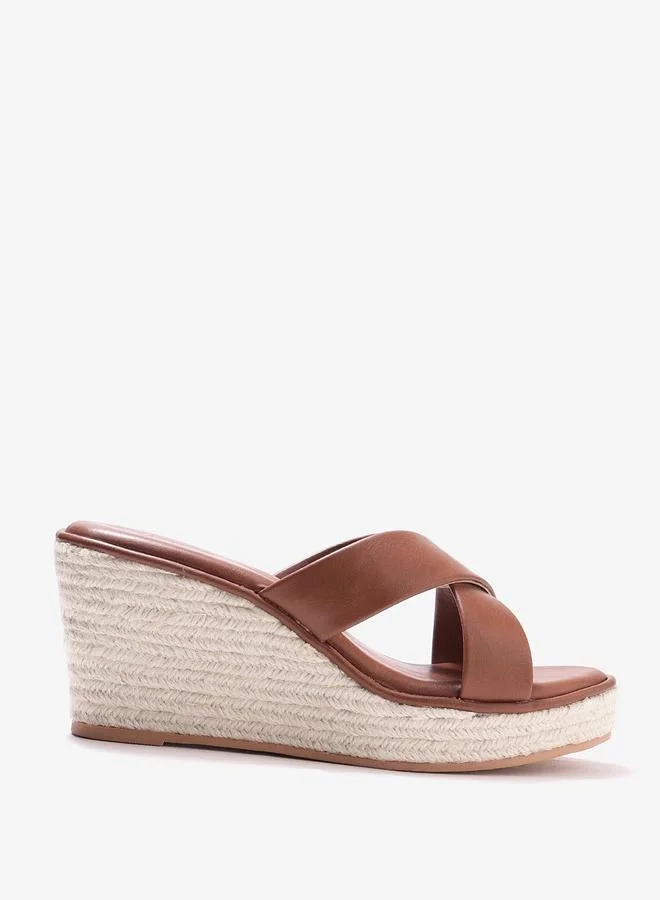 حكايات الأزواج صندل اسبادريل بكعب ويدج وسيور متقاطعة